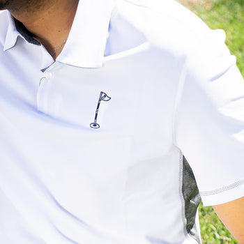 White Short-Sleeve Golf Polo
