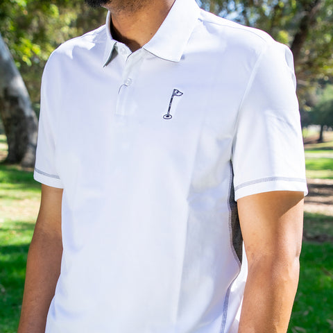 White Short-Sleeve Golf Polo
